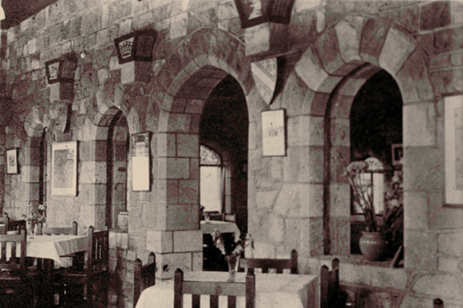 Tearooms inside the Takahe in the 1920s