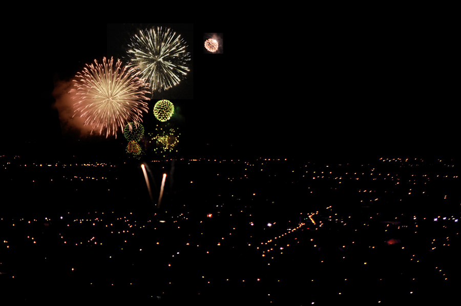 The fireworks display following the Classical Sparks concert in Hagley Park Christchurch