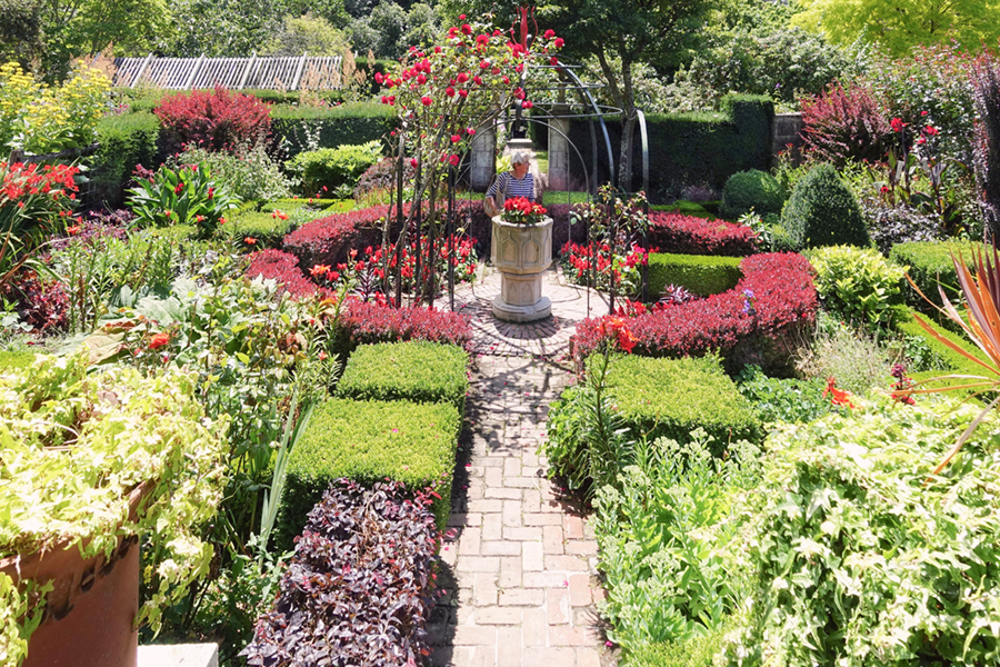 Looking down on the Walled Red garden